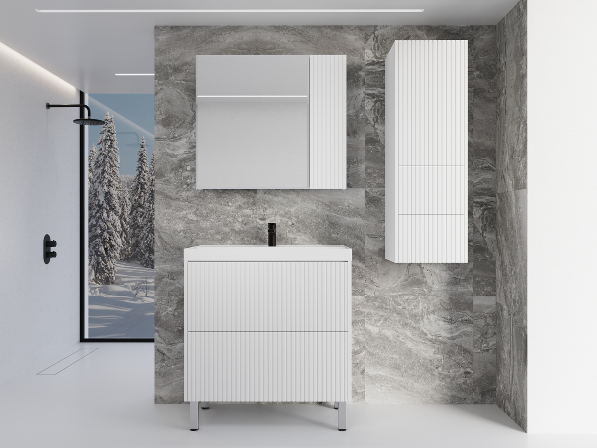 Мебель для ванной комнаты Style Line Стокгольм 60 см напольная, белая ЛС-00002333 - фото 1