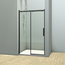 Душевая дверь в нишу Veconi 140х195 VN70 раздвижная, стекло прозрачное, профиль черный