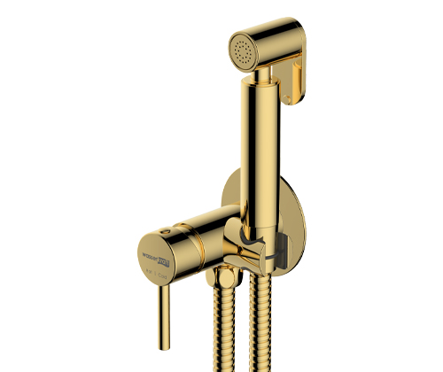 Гигиенический душ со смесителем встраиваемый Wasserkraft A70738 золото