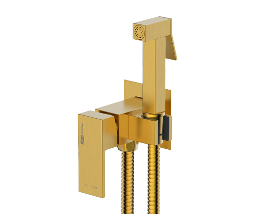 Гигиенический душ со смесителем встраиваемый Wasserkraft A71838 золото